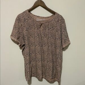 Penningtons Tan/Pink Geometric Short Sleeve Tee